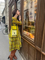 sac porté organza jaune