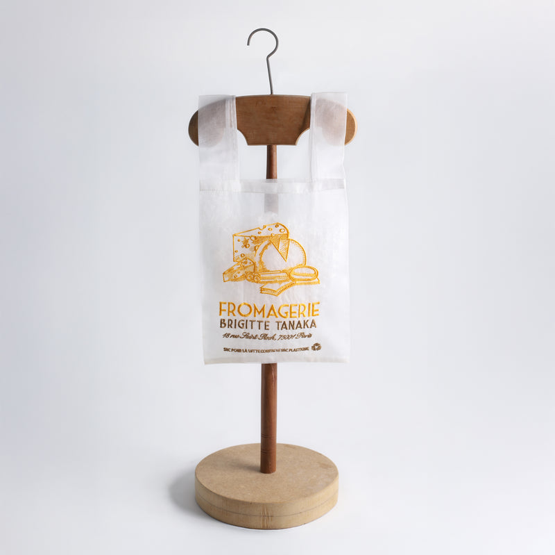 Sac "Fromagerie" détourné en organza et broderies